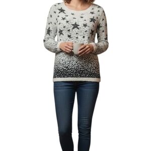 Lauren Michelle Black and White Star Sweater